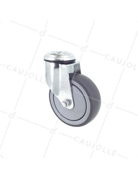 RUEDA PARA COLECTIVIDADES GIRATORIA CON AGUJERO PASANTE DIÁMETRO 100 MM CARGA 80 KG - S15O 100 • Caujolle
