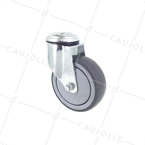 RUEDA PARA COLECTIVIDADES GIRATORIA CON AGUJERO PASANTE DIÁMETRO 100 MM CARGA 80 KG - S15O 100 • Caujolle