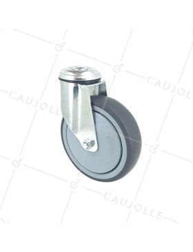 RUEDA PARA COLECTIVIDADES GIRATORIA CON AGUJERO PASANTE DIÁMETRO 125 MM CARGA 90 KG - S15O 125 • Caujolle