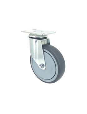 Ruota PIVOTANTE A Piastra IN GOMMA SOFFICE ANTI-ABRASIONE E NON MACCHIOSA DIAMETRO 125MM CARICO 150 KG - S15P 125