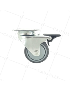 Ruota A PIVOTAMENTO FACILITATO CON FRENATURA DOPPIA Ruota DIAMETRO 75 MM CARICO 150KG - S13.P 75BL
