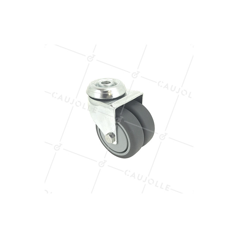 Ruota A PIVOTAMENTO FACILITATO A DOPPIO Ruota DIAMETRO 75 MM CARICO 150KG FISSAGGIO DI 12 MM - S13.O 75