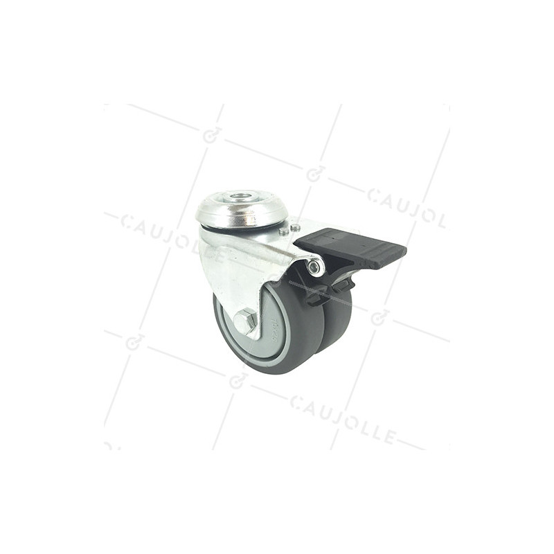 Ruota A PIVOTAMENTO FACILITATO CON FRENATURA A DOPPIO Ruota DIAMETRO 75 MM CARICO 150KG - S13.O 75BL