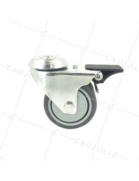 Ruota A PIVOTAMENTO FACILITATO CON FRENATURA A DOPPIO Ruota DIAMETRO 75 MM CARICO 150KG - S13.O 75BL