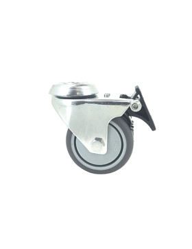 Ruota A PIVOTAMENTO FACILITATO CON FRENATURA A DOPPIO Ruota DIAMETRO 75 MM CARICO 150KG - S13.O 75BL