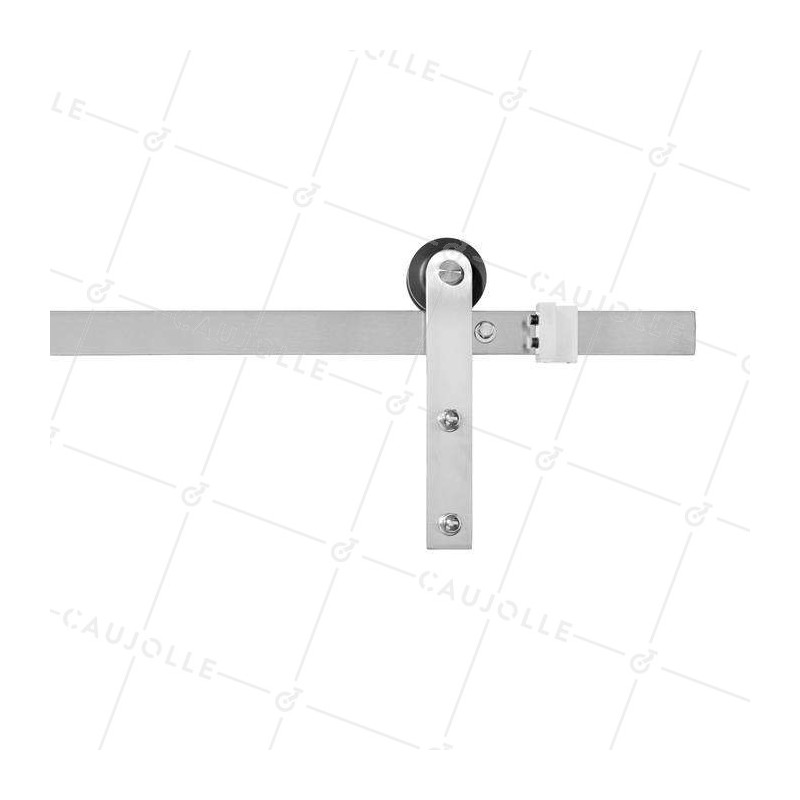 KIT COMPLET EN INOX POUR PORTE COULISSANTE SUSPENDUE DESIGN
