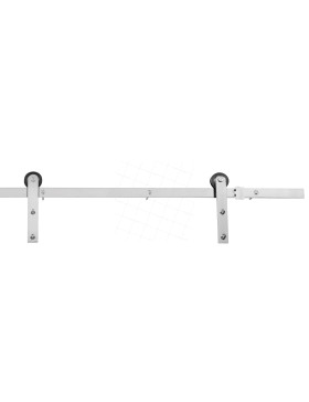 KIT COMPLET EN INOX POUR PORTE COULISSANTE SUSPENDUE DESIGN - KIT INOX SLIDE 70 MM