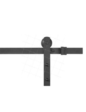 KIT COMPLETO PARA PUERTA CORREDIZA SUSPENDIDA DE DISEÑO NEGRO, 100 KG DE CARGA, LONGITUD DE 2 M CARGA 100 KG - KIT NEGRO DESLIZANTE 70 MM • Caujolle