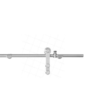 KIT COMPLETO IN ACCIAIO INOX PER PORTA SCORREVOLE IN VETRO LUNGHEZZA 2 M CARICO 100KG - KIT INOX SLIDE GLASS • Caujolle