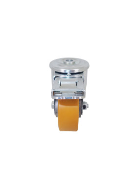 Ruota POLIURETANO INDUSTRIALE DIAMETRO 80 MM CARICO 120 KG ASSE 12 MM SFERE A FRENO - S06AR 80 AF