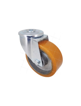 Ruota POLIURETANO INDUSTRIALE DIAMETRO 100 MM CARICO 120 KG ASSE 12 MM SFERE - S06AR 100 • Caujolle