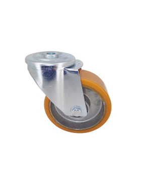 Ruota POLIURETANO INDUSTRIALE DIAMETRO 100 MM CARICO 120 KG ASSE 12 MM SFERE - S06AR 100