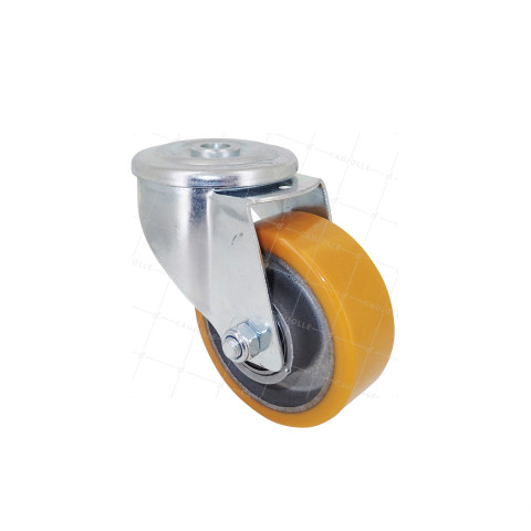Ruota POLIURETANO INDUSTRIALE DIAMETRO 80 MM CARICO 120 KG ASSE 12 MM SFERE - S06AR 80 • Caujolle