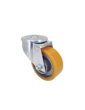 Ruota POLIURETANO INDUSTRIALE DIAMETRO 80 MM CARICO 120 KG ASSE 12 MM SFERE - S06AR 80