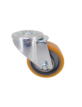 Ruota POLIURETANO INDUSTRIALE DIAMETRO 80 MM CARICO 120 KG ASSE 12 MM SFERE - S06AR 80
