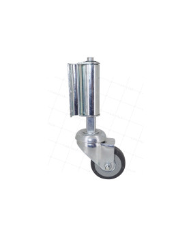 Ruota A RESSORTO A FISSAGGIO VERTICALE DIAMETRO 50 MM PIVOTANTE CARICO 9.5KG A 20KG CON 30MM DI CORSO - STOPROLL 50 P