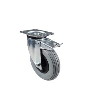 ROULETTE GONFLABLE PIVOTANTE A FREIN PNEU RENFORCÉ DIAMÈTRE 200 MM CHARGE 80KG