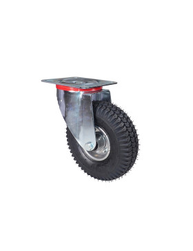 RUEDA GIRATORIA NEUMÁTICA HINCHABLE ULTRARREFORZADA CON 260 MM DE DIÁMETRO, CARGA DE 165 KG CON RODAMIENTO DE BOLAS S20-1 6 CAPA