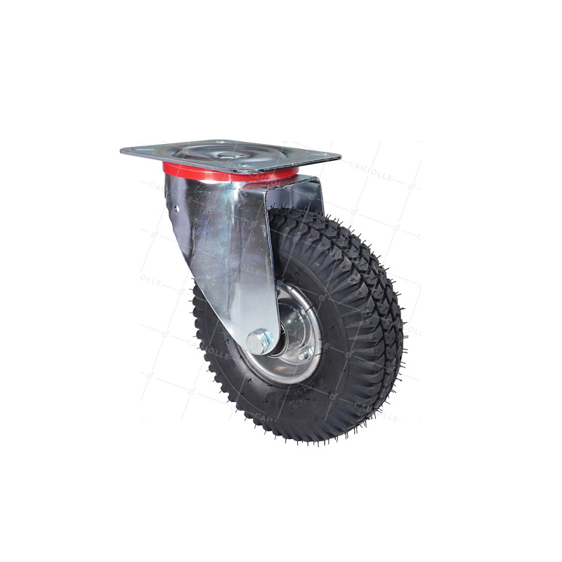 RUEDA GIRATORIA NEUMÁTICA HINCHABLE ULTRARREFORZADA CON 260 MM DE DIÁMETRO, CARGA DE 165 KG CON RODAMIENTO DE BOLAS S20-1 6 CAPA