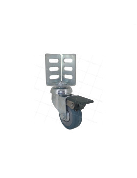 Ruota PIVOTANTE A FRENO A CORNIERA DIAMETRO 50 MM CARICO 30 KG - COL50 CORN BL • Caujolle