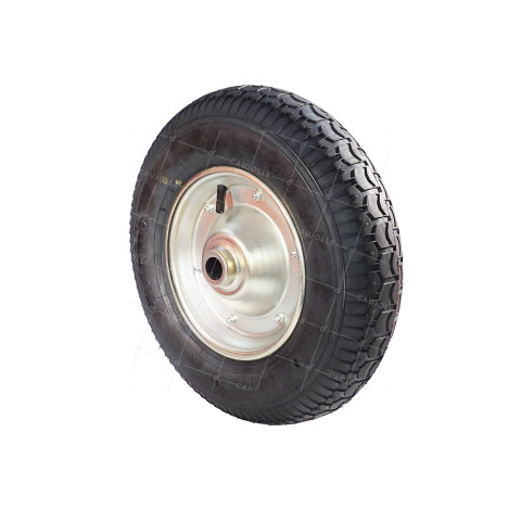 Ruota di carriola RENFORZATA GONFIATA DIAMETRO 400MM CARICO 200KG PER ASSE DI 25 MM - S1000 R25 4PR AGR • Caujolle