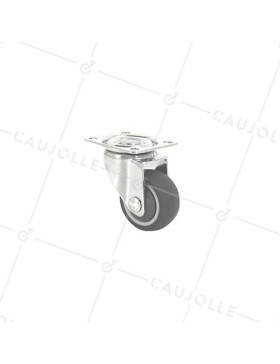 Ruota PIVOTANTE PER ARREDAMENTO IN GOMMA MORBIDA DIAMETRO 37MM - S12LUX40 • Caujolle