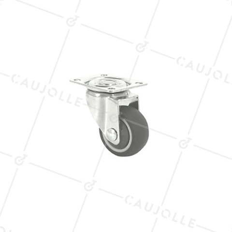 Ruota PIVOTANTE PER ARREDAMENTO IN GOMMA MORBIDA DIAMETRO 37MM - S12LUX40 • Caujolle