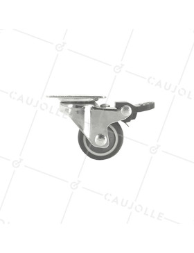 Ruota PIVOTANTE A FRENO PER MOBILI IN GOMMA SOFFICE DIAMETRO 37MM `- S12LUX40AF