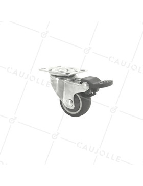 Ruota PIVOTANTE A FRENO PER MOBILI IN GOMMA FLESSIBILE DIAMETRO 37MM `- S12LUX40AF • Caujolle