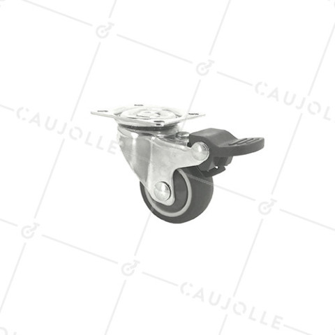 Ruota PIVOTANTE A FRENO PER MOBILI IN GOMMA FLESSIBILE DIAMETRO 37MM `- S12LUX40AF • Caujolle