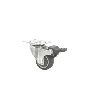 Ruota PIVOTANTE A FRENO PER MOBILI IN GOMMA SOFFICE DIAMETRO 37MM `- S12LUX40AF