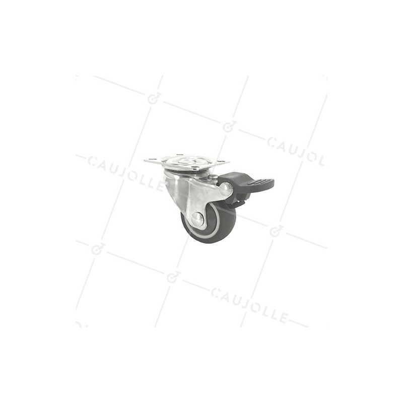 Ruota PIVOTANTE A FRENO PER MOBILI IN GOMMA SOFFICE DIAMETRO 37MM `- S12LUX40AF