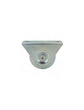 Ruota DI PORTA CON SUPPORTO DA VITARE O SALDARE DIAMETRO 80 MM PER RAIL TONDO DI 16 MM CARICO 300 KG - MTSPGR80A