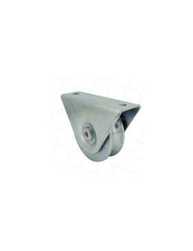 Ruota DI PORTA CON SUPPORTO DA VITARE O SALDARE DIAMETRO 80 MM PER RAIL TONDO DI 16 MM CARICO 300 KG - MTSPGR80A • Caujolle