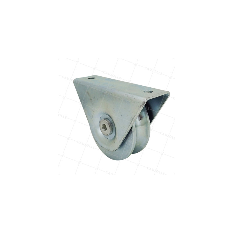 Ruota DI PORTA CON SUPPORTO DA VITARE O SALDARE DIAMETRO 80 MM PER RAIL TONDO DI 16 MM CARICO 300 KG - MTSPGR80A