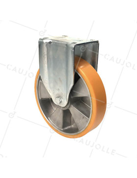 Ruota FISSA POLIURETANO RINFORZATO RIM ALUMINIO DIAMETRO 250 MM CARICO 1000KG - S79AR 250 • Caujolle