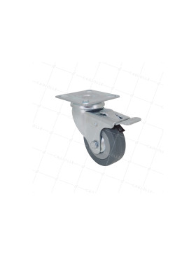 Ruota DI COLLETTIVITÀ CON FRENATURA IN GOMMA SOFT NON MACCHIANTE DIAMETRO 65 MM CARICO 35 KG - S14 65AF • Caujolle
