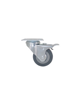 Ruota DI COLLETTIVITÀ CON FRENATURA IN GOMMA SOFT NON MACCHIANTE DIAMETRO 65 MM CARICO 35 KG - S14 65AF
