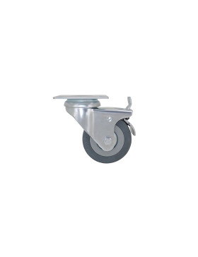 Ruota DI COLLETTIVITÀ CON FRENATURA IN GOMMA SOFT NON MACCHIANTE DIAMETRO 65 MM CARICO 35 KG - S14 65AF
