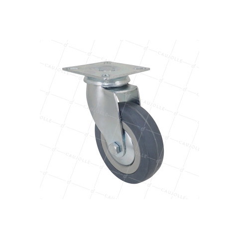 Ruota DI COLLETTIVITÀ IN GOMMA MORBIDA NON MACCHIANTE DIAMETRO 100 MM CARICO 45 KG - S14 100 • Caujolle