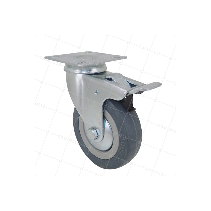 Ruota DI COLLETTIVITÀ CON FRENANTE IN GOMMA MORBIDA NON MACCHIANTI 100 MM CARICO 45 KG - S14 100AF