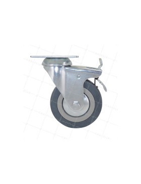 Ruota DI COLLETTIVITÀ CON FRENANTE IN GOMMA MORBIDA NON MACCHIANTI 100 MM CARICO 45 KG - S14 100AF