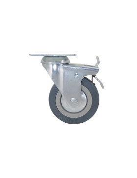 Ruota DI COLLETTIVITÀ CON FRENANTE IN GOMMA MORBIDA NON MACCHIANTI 100 MM CARICO 45 KG - S14 100AF