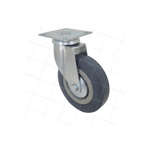 Ruota DI COLLETTIVITÀ IN GOMMA MORBIDA NON MACCHIANTE DIAMETRO 125 MM CARICO 50 KG - S14 125 • Caujolle