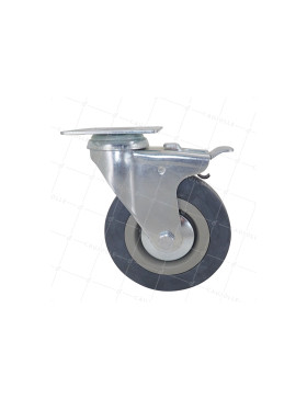 Ruota PER COLLETTIVITÀ CON FRENATURA IN GOMMA SOFFICE NON MACCHIANTE DIAMETRO 125 MM CARICO 50 KG - S14 125AF