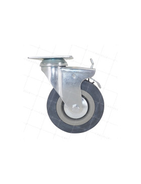 Ruota PER COLLETTIVITÀ CON FRENATURA IN GOMMA SOFFICE NON MACCHIANTE DIAMETRO 125 MM CARICO 50 KG - S14 125AF