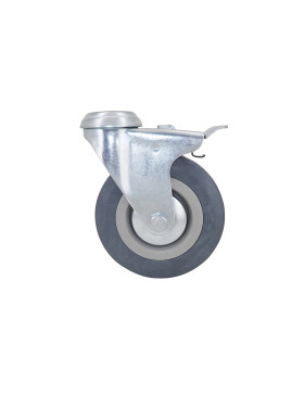Ruota DI COLLETTIVITÀ A Foro di fissaggio CON FRENATURA IN GOMMA MORBIDA NON MACCHIO DIAMETRO 125 MM CARICO 50 KG A FISSAGGIO DI