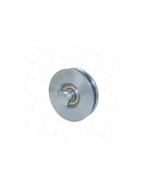 Ruota DI PORTA STRETTA QUADRATA DIAMETRO 90 MM PER RAIL QUADRATO DI 10 MM CARICO 350 KG ASSE 14 MM - GAGC90 • Caujolle