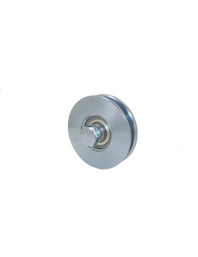Ruota DI PORTA STRETTA QUADRATA DIAMETRO 90 MM PER RAIL QUADRATO DI 10 MM CARICO 350 KG ASSE 14 MM - GAGC90