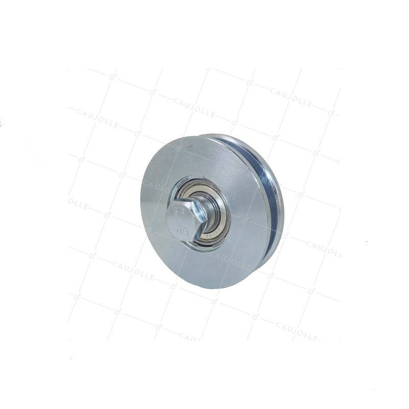 Ruota DI PORTA STRETTA QUADRATA DIAMETRO 90 MM PER RAIL QUADRATO DI 10 MM CARICO 350 KG ASSE 14 MM - GAGC90